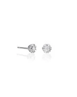 Pendientes oro blanco roseta diamante grace