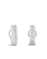 Pendientes con omega oro blanco con diamantes