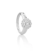 Sortija roseton diamantes en oro blanco wedding