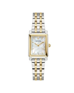 Reloj Bulova 98P220 bicolor rectangular diamantes mujer