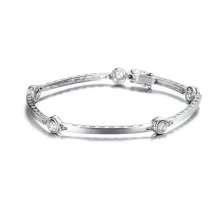 Pulsera semirigida diamantes oro blanco classic