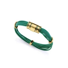 Viceroy pulsera 15192P01012 acero y piel verde