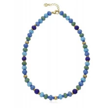 Viceroy collar 14355c01019 acero y piedras naturales azules mujer
