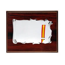 Placa de Alpaca 29x23 cm exterior 20x14 cm bandera de España