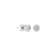 Pendiente de plata rodondo circonita 5 mm hombre