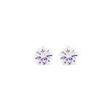 Pendientes plata circonita blanca 4 mm hombre