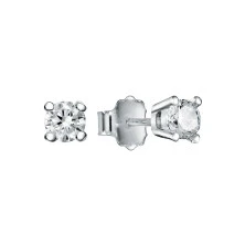 Pendientes garra plata circonita blanca 4 mm hombre