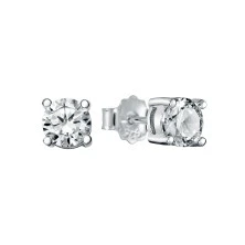 Pendientes garra plata circonita blanca 6 mm hombre
