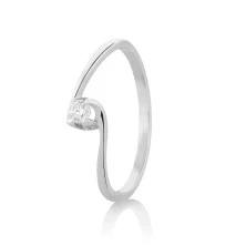 Solitario en oro blanco sortija compromiso