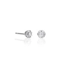 Pendientes oro blanco roseta diamante grace