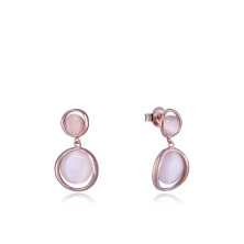 Viceroy pendientes 13085e100-09 plata cuarzo rosa