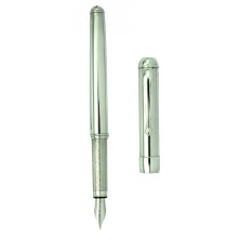 Pluma estilografica de plata de ley lisa