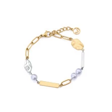 Viceroy pulsera 75372P01019 acero dorado y perlas mujer
