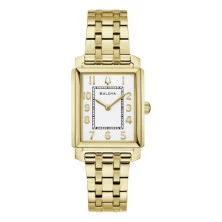 Reloj Bulova 97L186 rectangular dorado Sutton Lady mujer