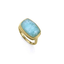 Viceroy anillo 2341A016-49 plata dorada y amazonita