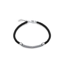 Viceroy pulsera 13258P000-95 plata y piel negra
