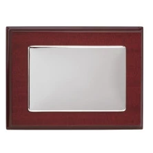 Placa de plata lisa brillo 32x24,5 cm exterior 22x15,5 cm