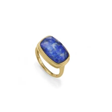 Viceroy anillo 2341a018-43 plata dorada con piedra azul