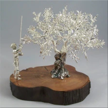 Olivo vareador árbol plateado decoración 16x17