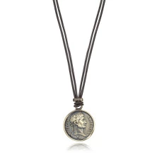 Viceroy collar 15035c01012 acero cuero moneda hombre