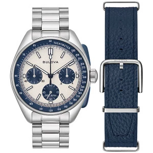 98K112  Bulova Lunar Pilot acero 43 mm reloj esfera blanca