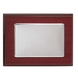 Placa de plata lisa brillo 32x24,5 cm exterior 22x15,5 cm