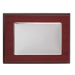 Placa de plata lisa brillo 27,8X20 cm exterior 20x13 cm