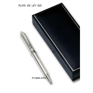 Bolígrafo de plata de ley con estuche p118nk