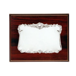 Placa de plata 23x19 cm exterior 17x13 cm plata Ref: p-1161