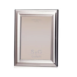 Portafotos marco de plata 925 13x18 cm liso con forma almendra