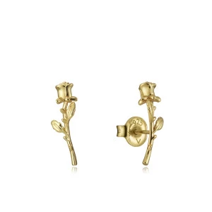 Pendientes 13004e100-30 flor rosa plata