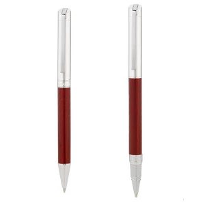 Bolígrafo y roler fibra de carbono rojo H6021-2