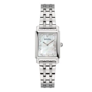 Reloj Bulova 96P244 acero rectangular diamantes mujer