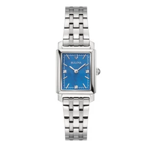 Reloj Bulova Reloj Bulova 96P245 acero rectangular azul diamantes mujer