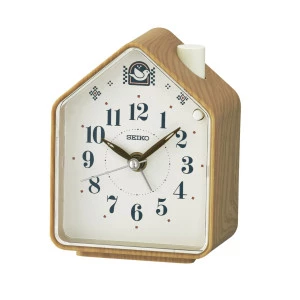 Reloj Seiko QHP011B despertador casita marron canto pajaros
