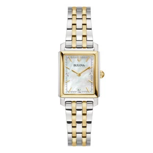 Reloj Bulova 98P220 bicolor rectangular diamantes mujer