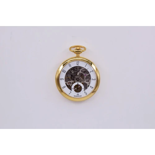 Reloj de bolsillo Minister 9122 dorado numeros arabigos small second