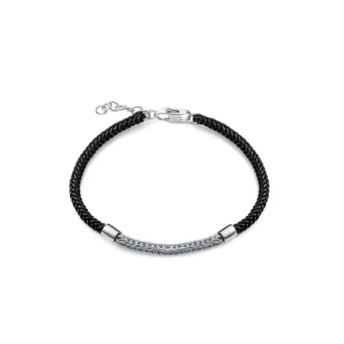 Viceroy pulsera 13258P000-95 plata y piel negra