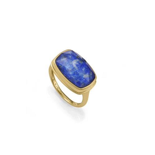 Viceroy anillo 2341a018-43 plata dorada con piedra azul