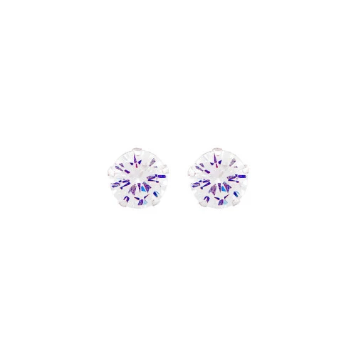 Pendientes plata circonita blanca 4 mm hombre