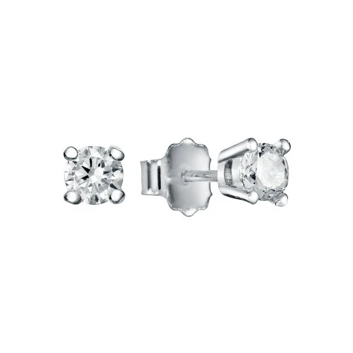 Pendientes garra plata circonita blanca 4 mm hombre
