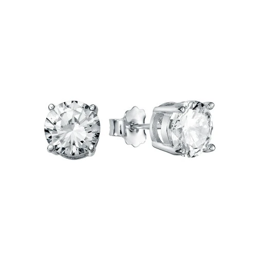Pendientes garra plata circonita blanca 8 mm hombre
