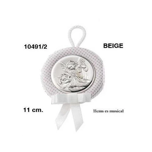 Medalla cuna ángel custodio bebé musical