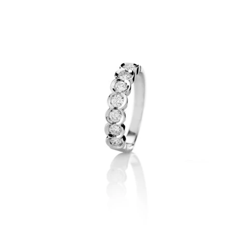 Sortija siete diamantes oro blanco classic