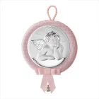 Medallón cuna Angel de la guarda musical rosa EV5124/02R