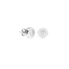 Pendiente de plata chaton circonita 5 mm hombre