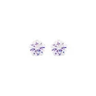 Pendientes plata circionita blanca 6 mm hombre