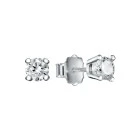 Pendientes garra plata circonita blanca 4 mm hombre