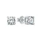 Pendientes garra plata circonita blanca 6 mm hombre