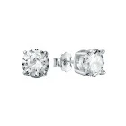Pendientes garra plata circonita blanca 8 mm hombre